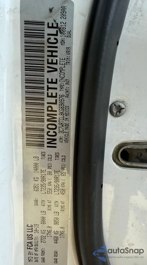 2019 Ram 3500 из США, поврежденный, VIN 3C7WRTCL8KG690976